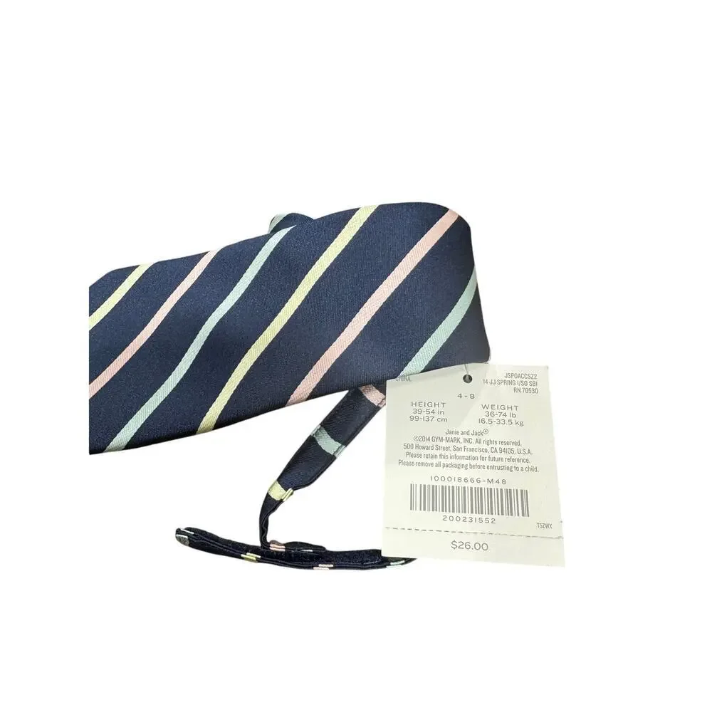 Janie and Jack Boys Tie 4-8 Special Occasion Striped NEW #G974